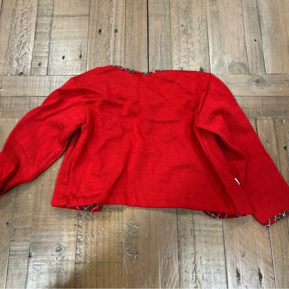 Carriage Boutique Blue Velvet Red Knit Dress And Sweater Set Girls 2-3T Plaid